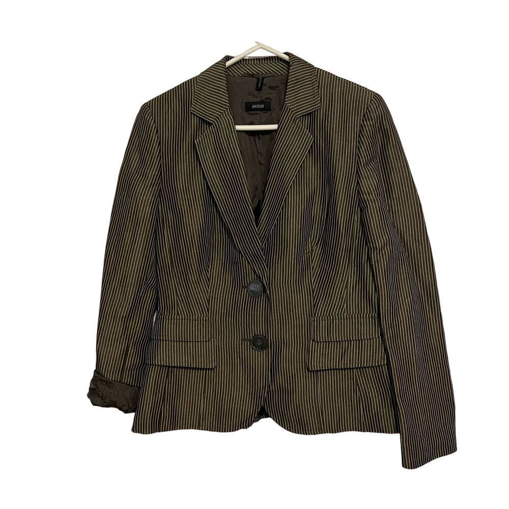 Basler Brown white striped blazer size 38